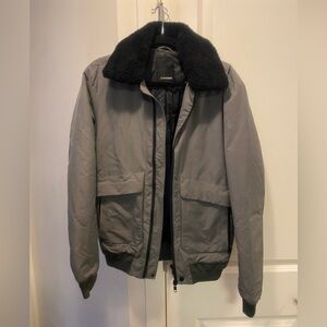 J.Lindeberg Green Bomber Jacket with Black Plush Collar